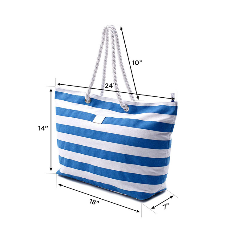 Custom Logo beach bag, Wholesale shopping tote beach bag, High quality cotton canvas beach bag