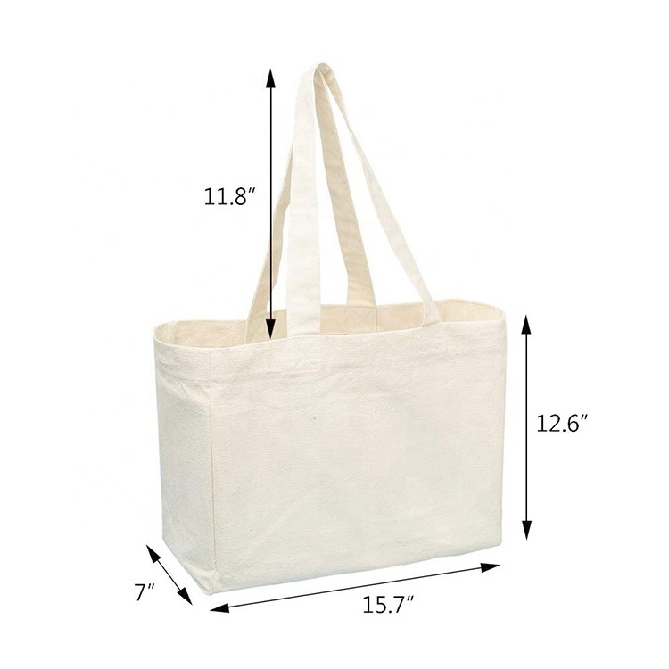 Wholesale Custom Printed Eco Friendly Recycle Plain Organic Tote Shopping Reusable Canvas Cotton Bag