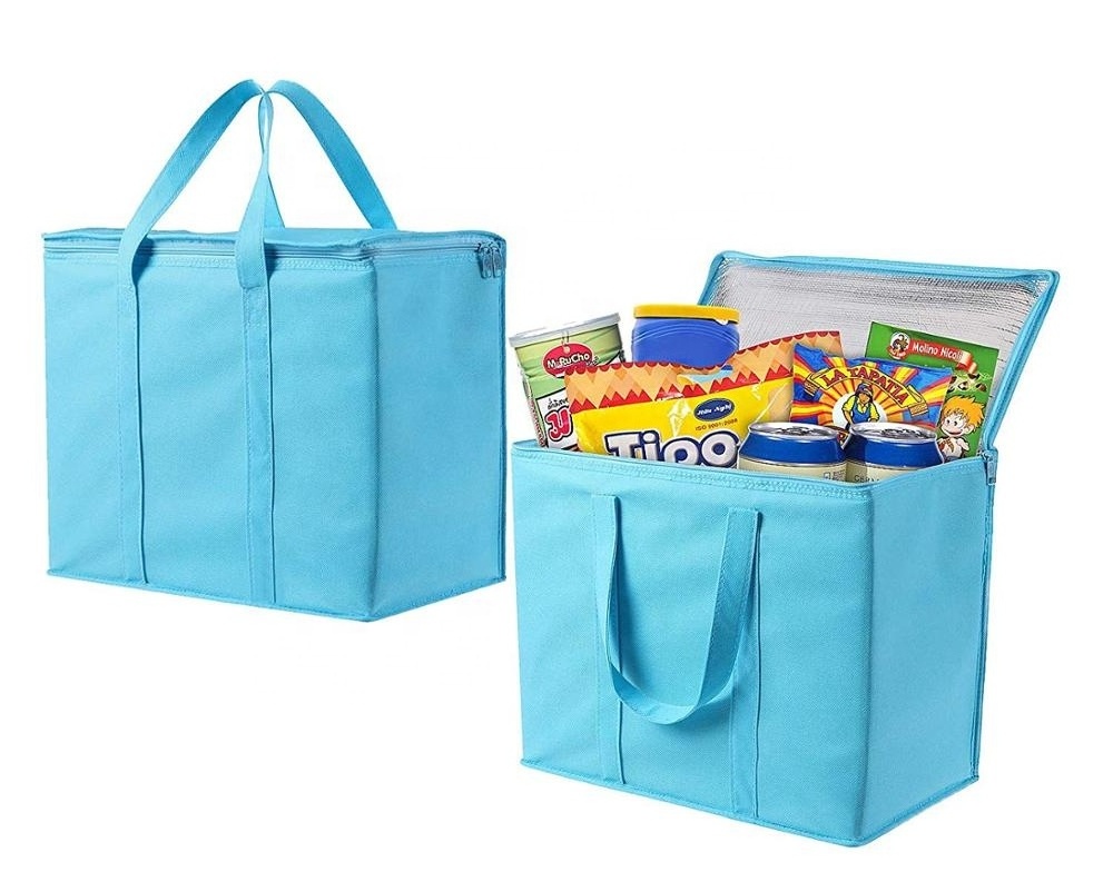 Custom Portable Non-Woven Large Keep warm food delivery insulated thermal cooler bag for food