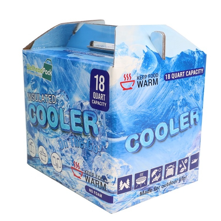 insulated food  thermal cardboard cooler packaging carton boxes for frozen transporting shipping cold chain insulation box paper