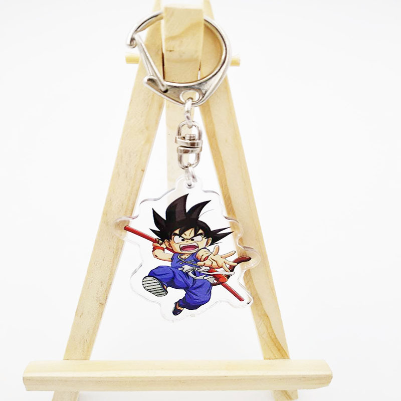 Animation Peripheral Acrylic Pendant Jewelry Dragon Ball Goku Trunks Buu Keychain Holographic Anime Acrylic Charm