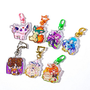 Custom Logo Printed Acrylic Keychain Make Own Clear Charms Epoxy Holographic Resin Acrylic Keychain