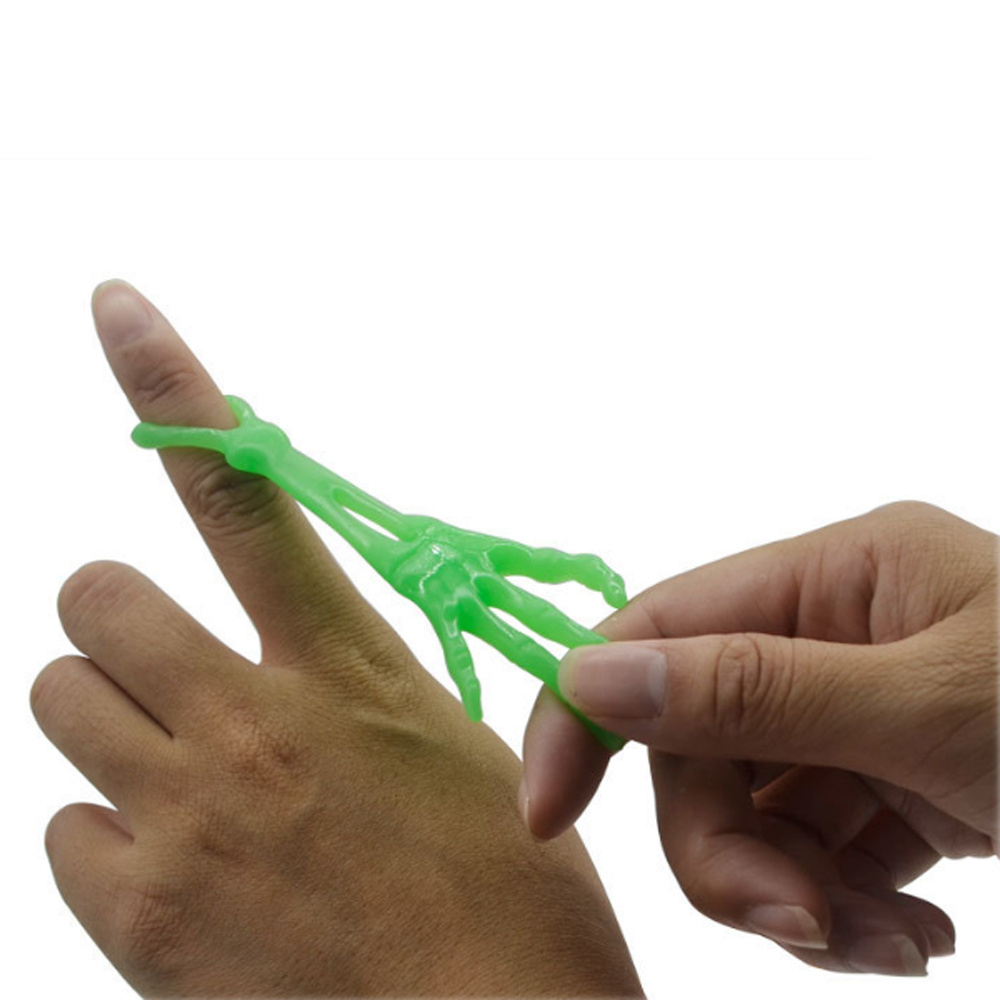 Halloween Sticky TPR Ghost Hand Finger Stretchy Slingshot Toy For Kid