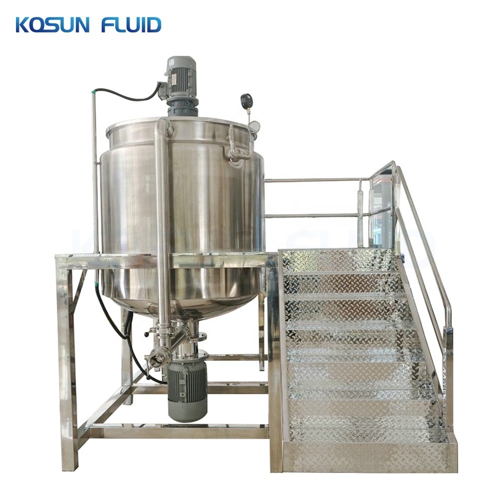 homogenizer tank blending cream jacketed liquid mixer tank heating stainless steel mixing tank with agitator heater