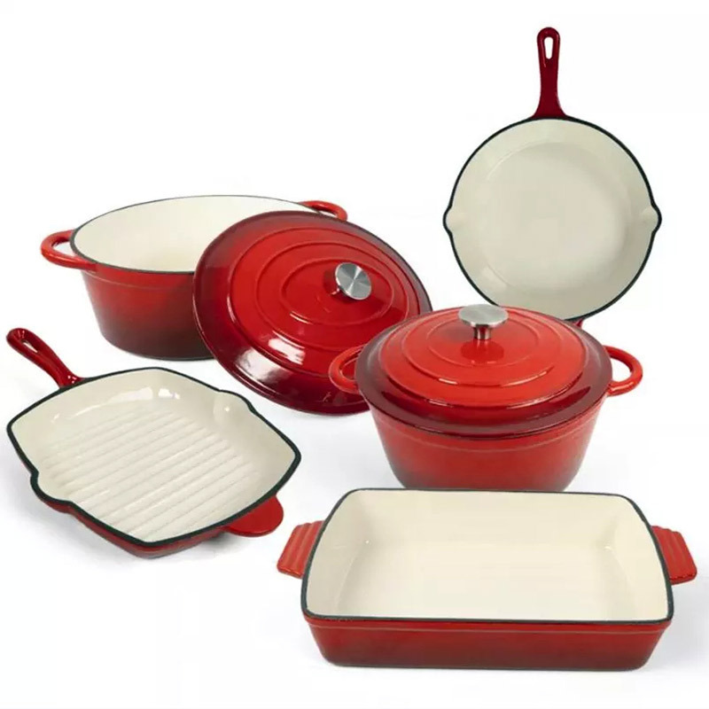 Non-stick Meat Roasting Enamel Cast Iron Roasting Pan Bakeware Tray Cake Bread Baking Loaf Pan