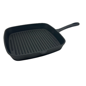 cast iron square grill pan pre-seasoned cast iron skillet grill pan for grilling oven safe for camping and barbecue