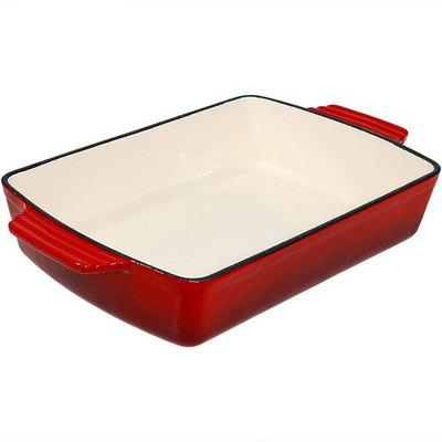 Non-stick Meat Roasting Enamel Cast Iron Roasting Pan Bakeware Tray Cake Bread Baking Loaf Pan