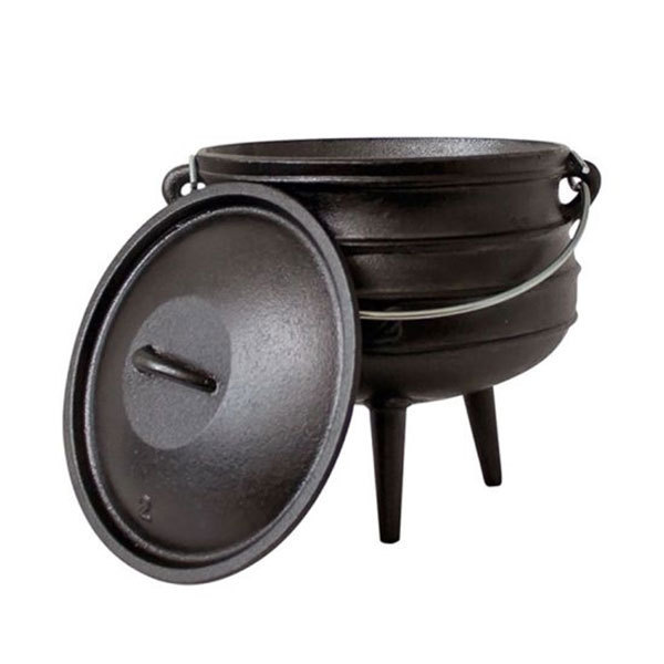 Premium Camping Cookware 3 Legged Cauldron Pre-Seasoned Heavy Duty Cast Iron 10 Quarts African Potjie Pot with Lid