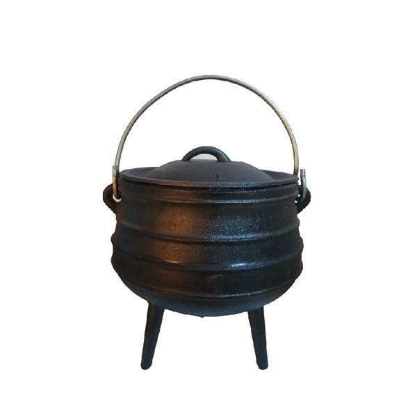 Premium Camping Cookware 3 Legged Cauldron Pre-Seasoned Heavy Duty Cast Iron 10 Quarts African Potjie Pot with Lid