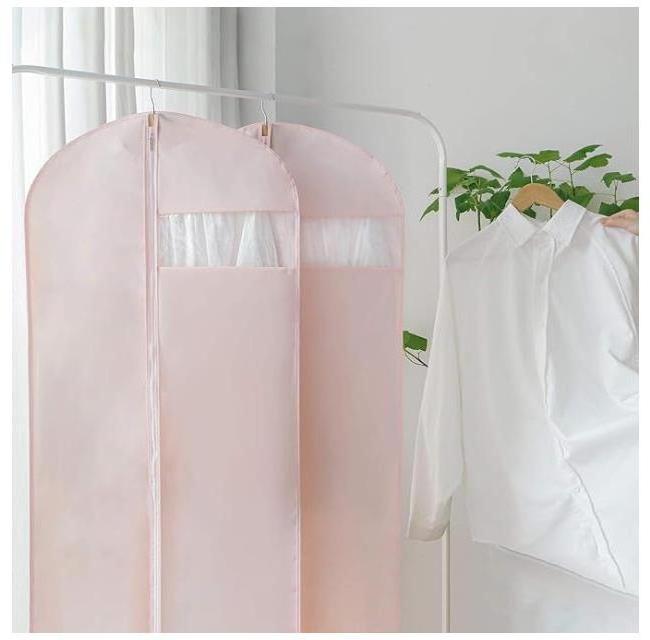 2024 Cheap Wholesale Custom Extra Long Non Woven Pink Long Wedding Dress Garment Bag For Bridal Dress