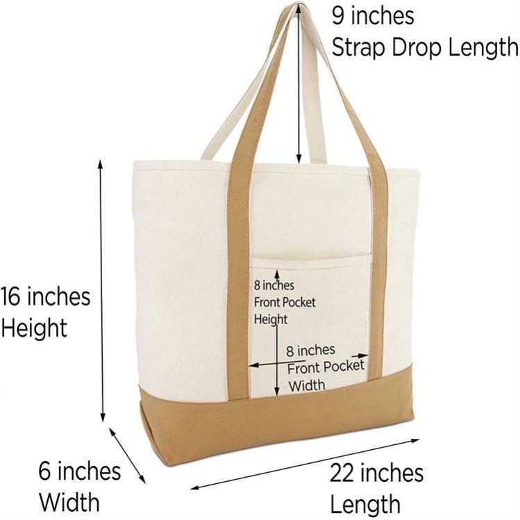 Large Capacity Stylish Canvas Handle Bag Eco-Friendly Cotton Canvas Shopping Women'S Tote Bags With Customization Printing Logo