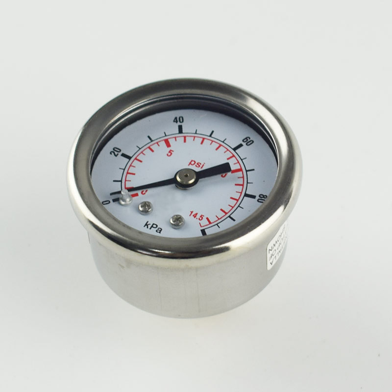 Glycerine filled pressure gauge bottom connection oil filled pressure gauge