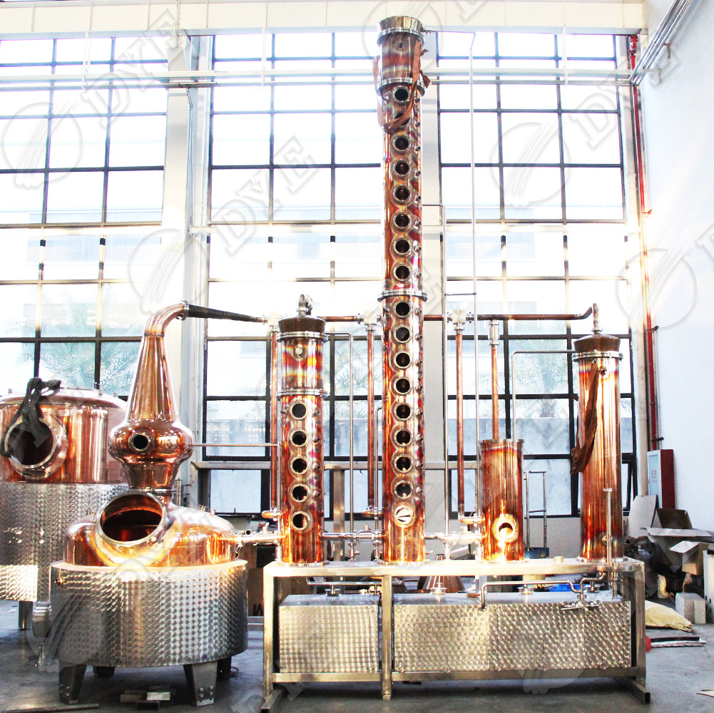 DYE red copper distiller tower vodka still multi-spirit available reflux column still distillation