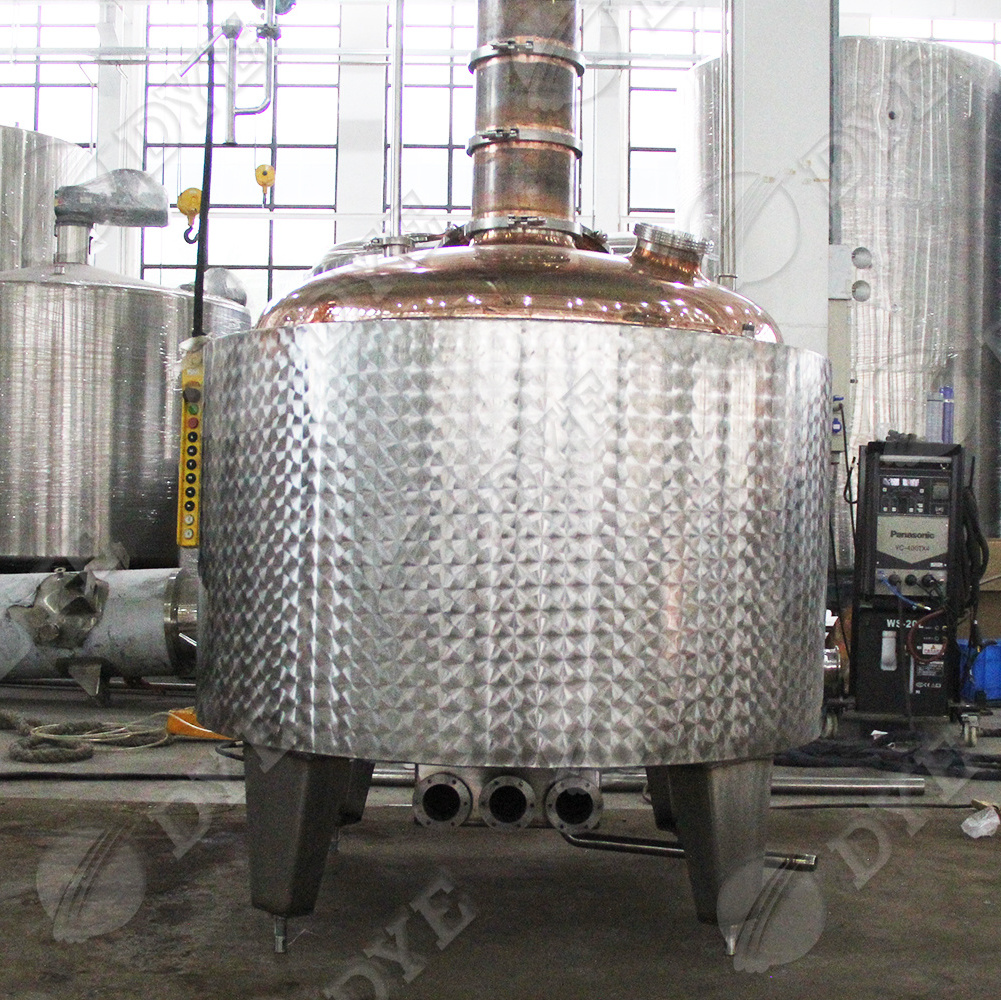 DYE 200L copper pot still with glass column and gin basket/ both electric heating and steam heating