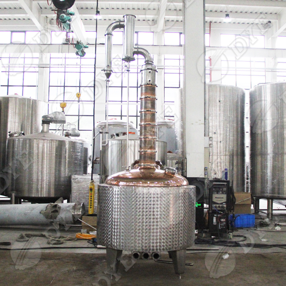 DYE 200L copper pot still with glass column and gin basket/ both electric heating and steam heating