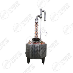 DYE 200L copper pot still with glass column and gin basket/ both electric heating and steam heating