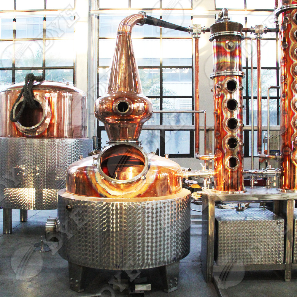 DYE red copper distiller tower vodka still multi-spirit available reflux column still distillation