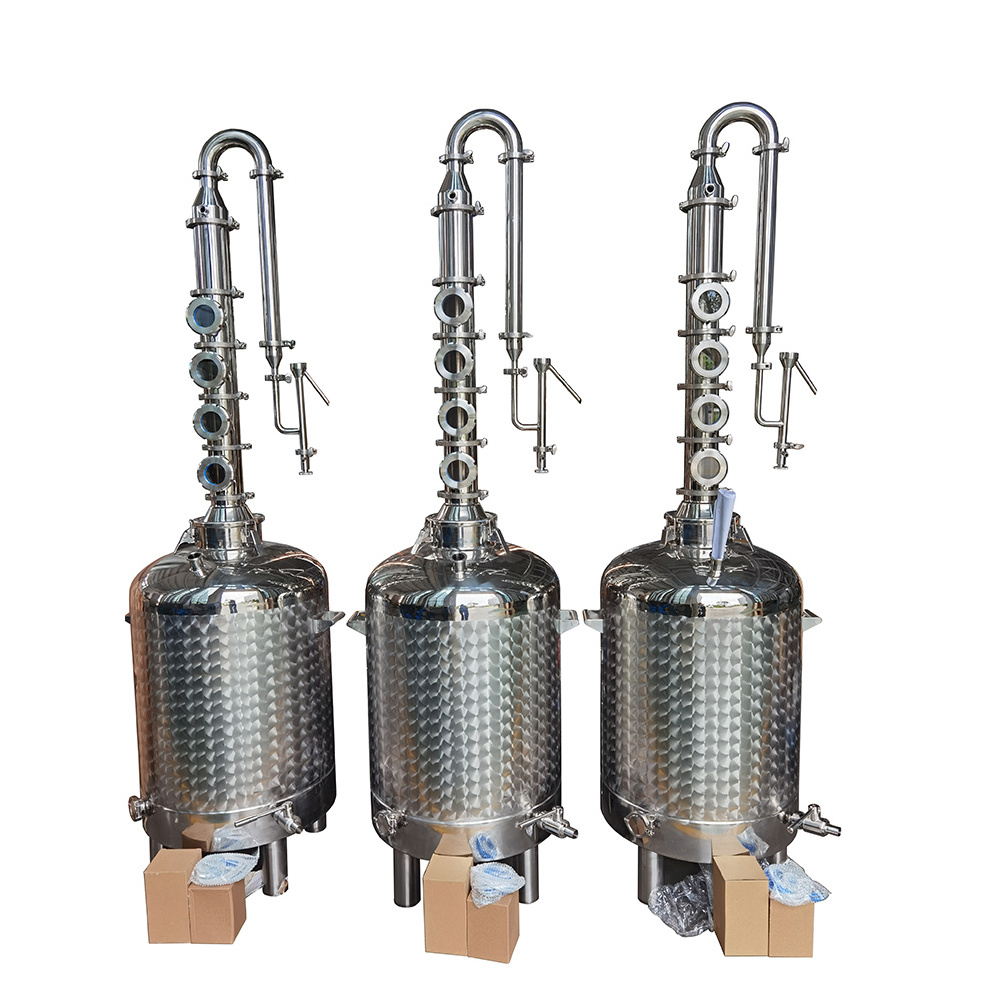 Liquor Distillation Micro Column Alembic Ss304 T2 Copper Pot Still 50l 100l 200l Home Moonshine Alcohol Distiller