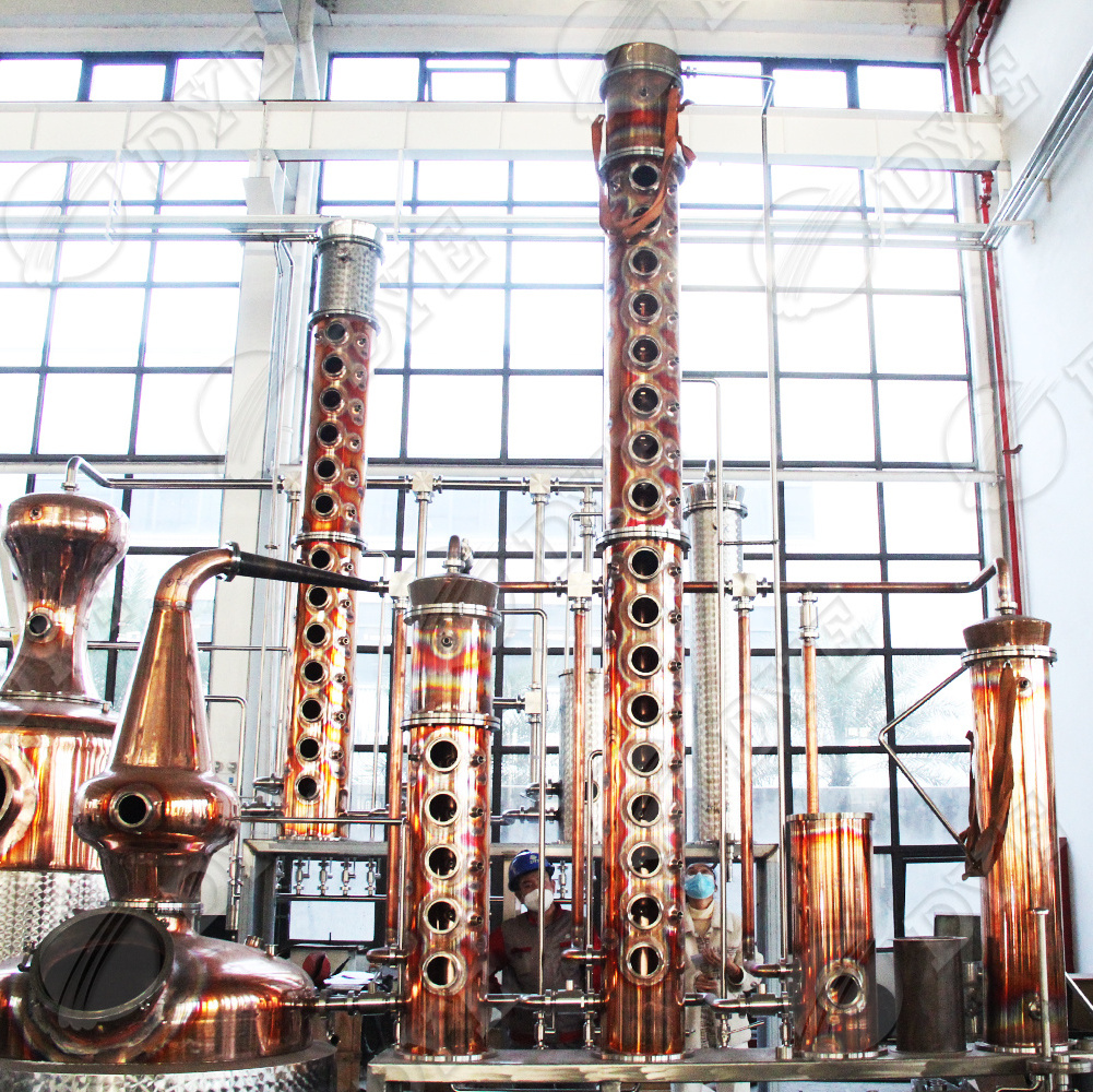 DYE red copper distiller tower vodka still multi-spirit available reflux column still distillation