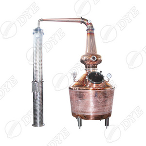 DYE 500L/1000L/1500L/2000L Small Copper Distiller Glass Apparatus Fractional Distillation Column