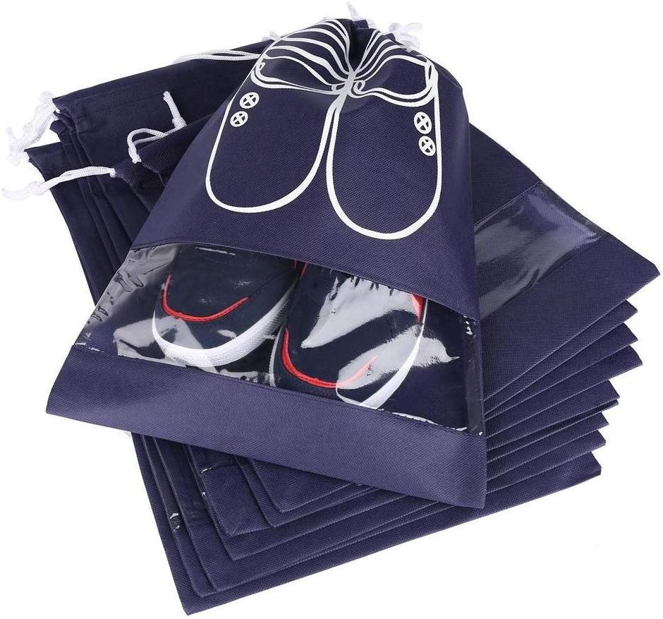 Custom LOGO non-woven shoes storage drawstring bag draws bag travel dustproof waterproof shoe bag