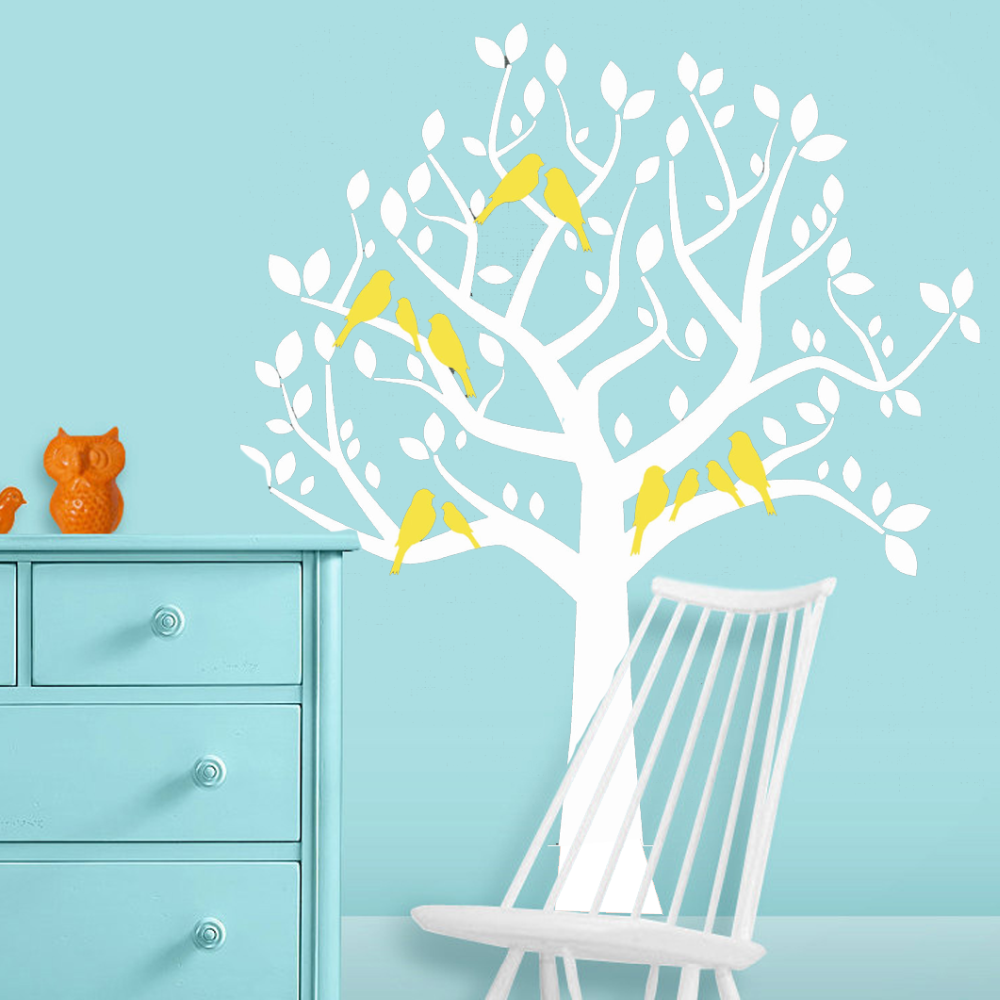 Custom die cut wall sticker removable Living Room family Tree pvc Wall decoration Sticker