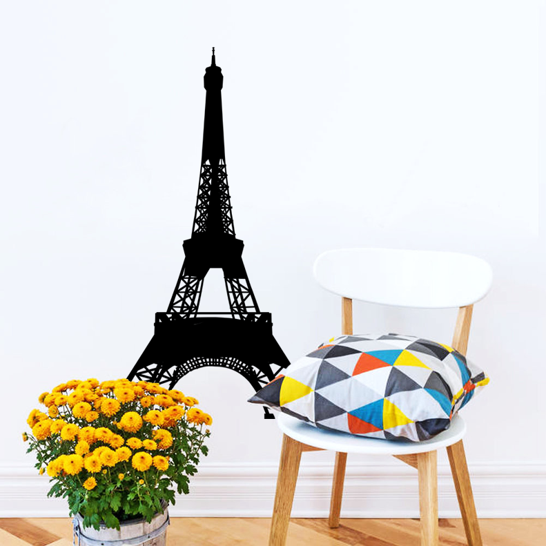 Paris Eiffel Tower Living Room Removable Quote Vinyl Wall Decals Stickers