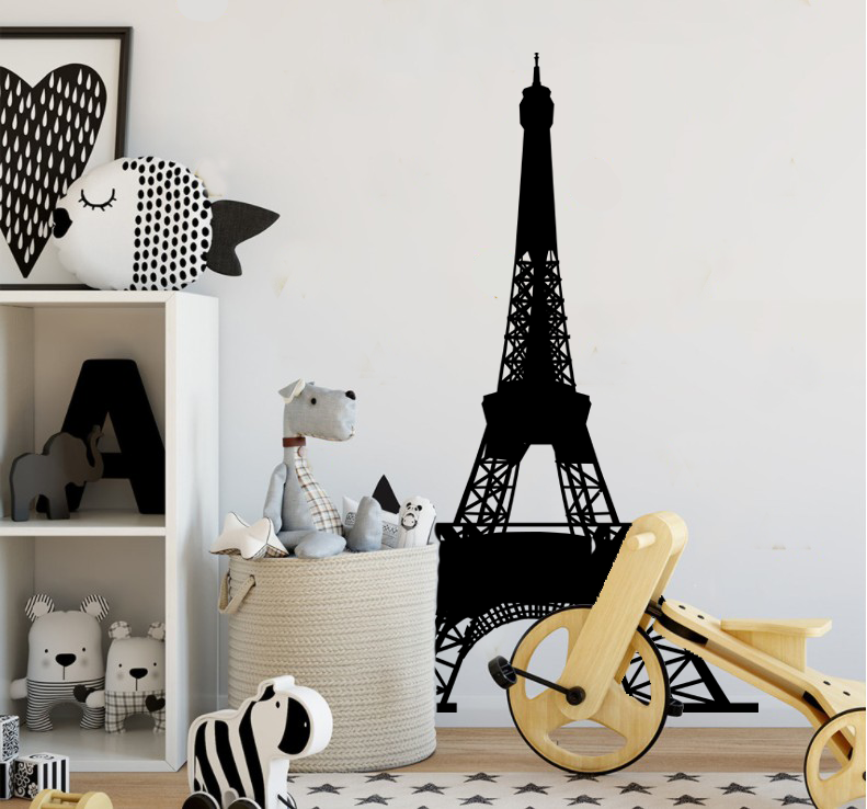 Paris Eiffel Tower Living Room Removable Quote Vinyl Wall Decals Stickers