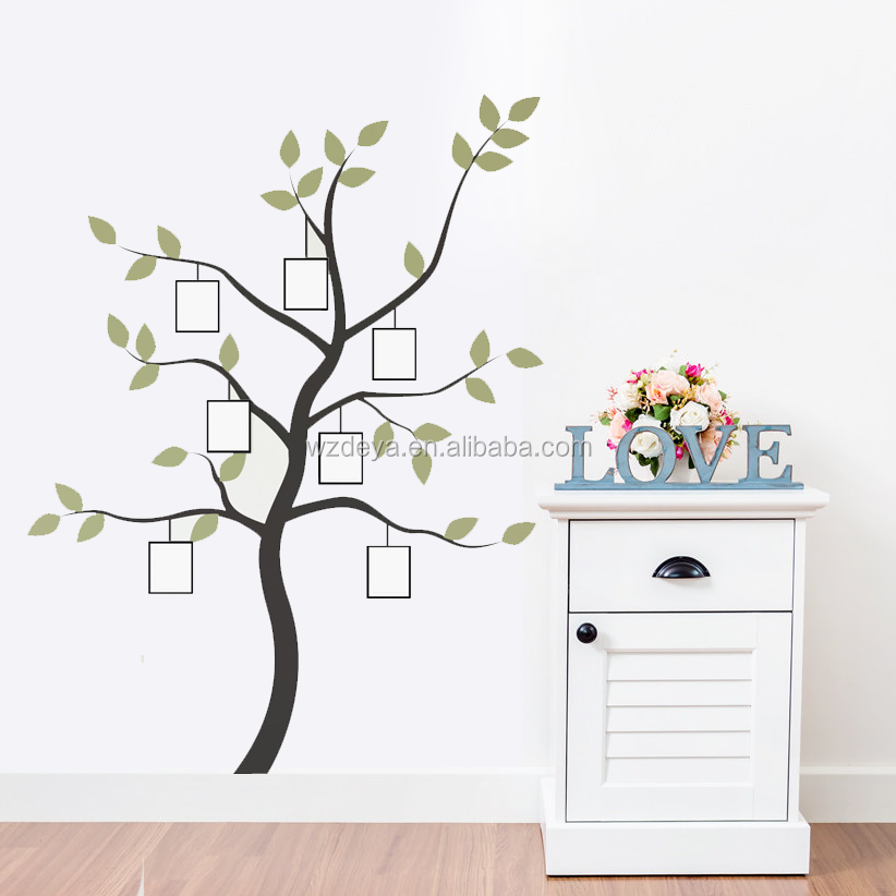 Large Family Tree Photo Frames Wall Decal