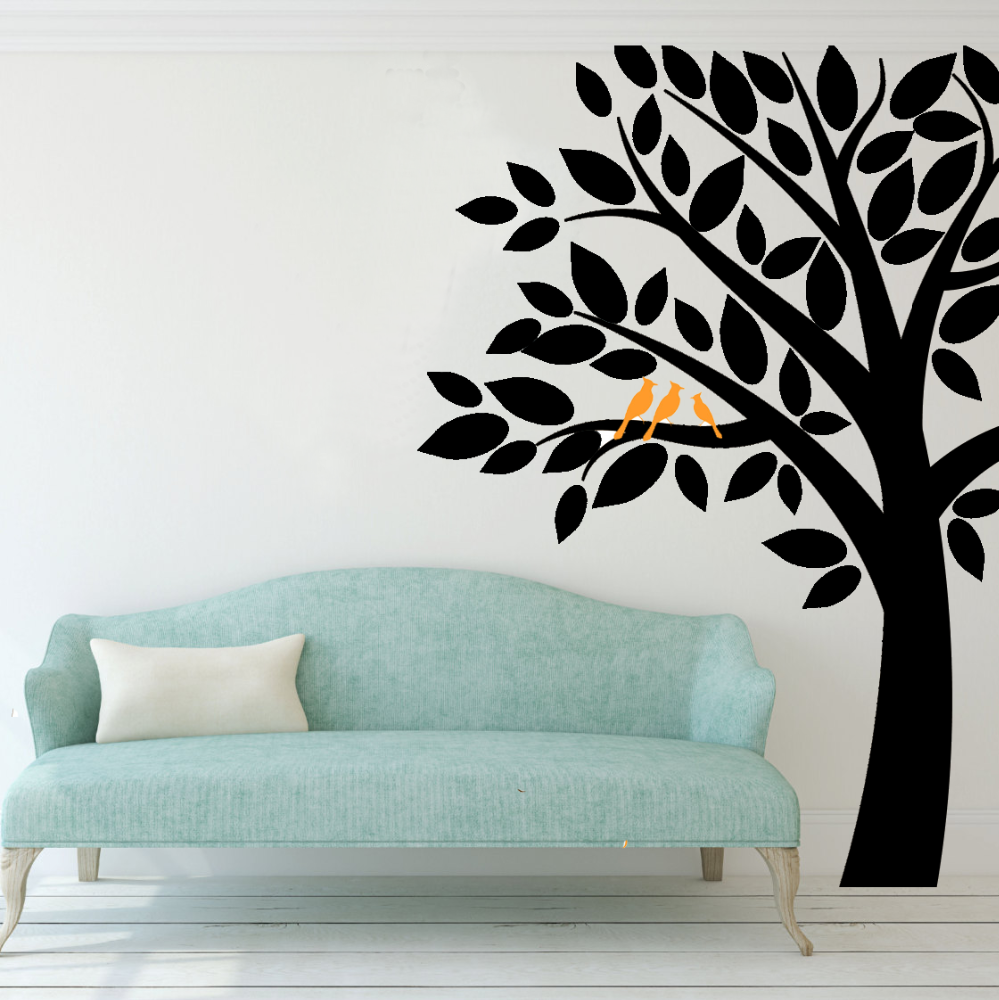 Custom die cut wall sticker removable Living Room family Tree pvc Wall decoration Sticker