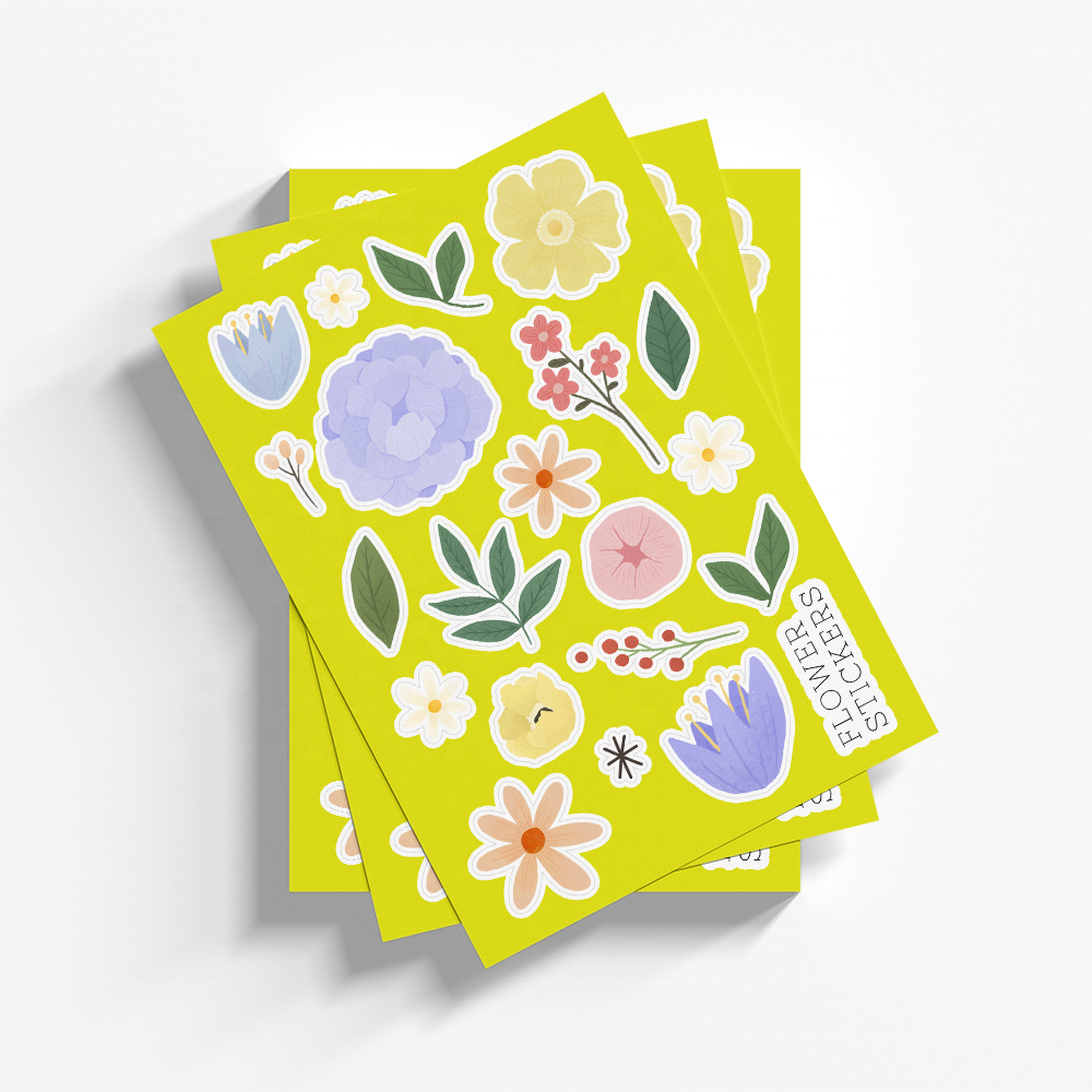 sticker manufacturer specializes in custom print journal stickers cute die cut floral flower designs in planner sheet stickers