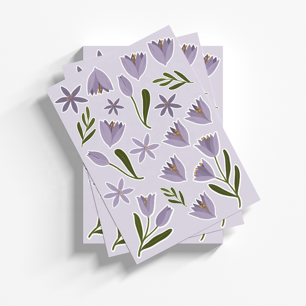 sticker manufacturer specializes in custom print journal stickers cute die cut floral flower designs in planner sheet stickers