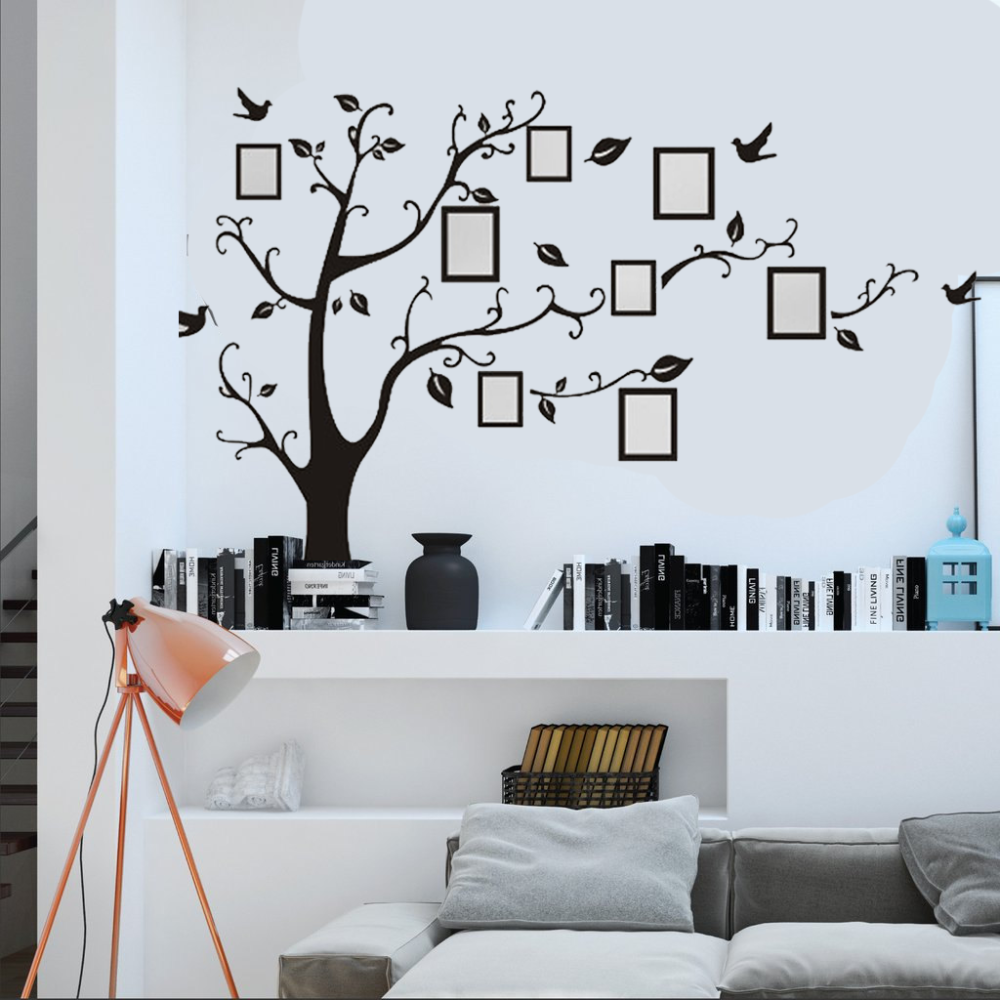 New design large family tree vinyl wall decal Peel and stick vinyl wall art DIY Photo gallery frame decor sticker