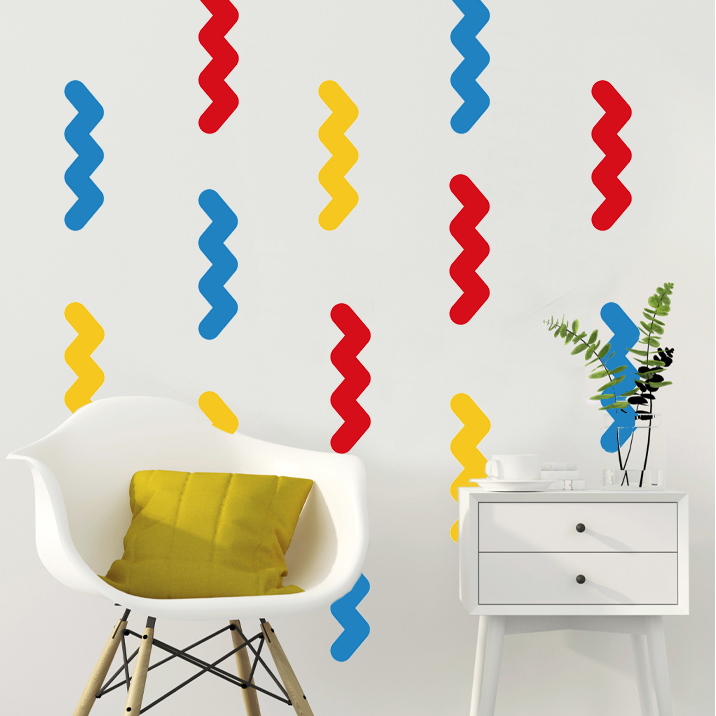 Shapes Peel and Stick Wall Stickers Printed on a premium adhesive-backed vinyl  these reusable wall decals