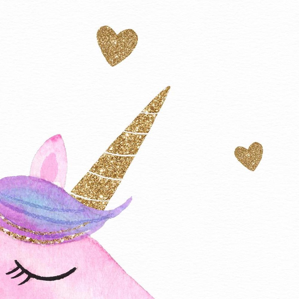 New Design Glitter Unicorn Carton PVC Peel and Stick Wall Decals Stickers for Kids Nursery Wall Art Room Decor