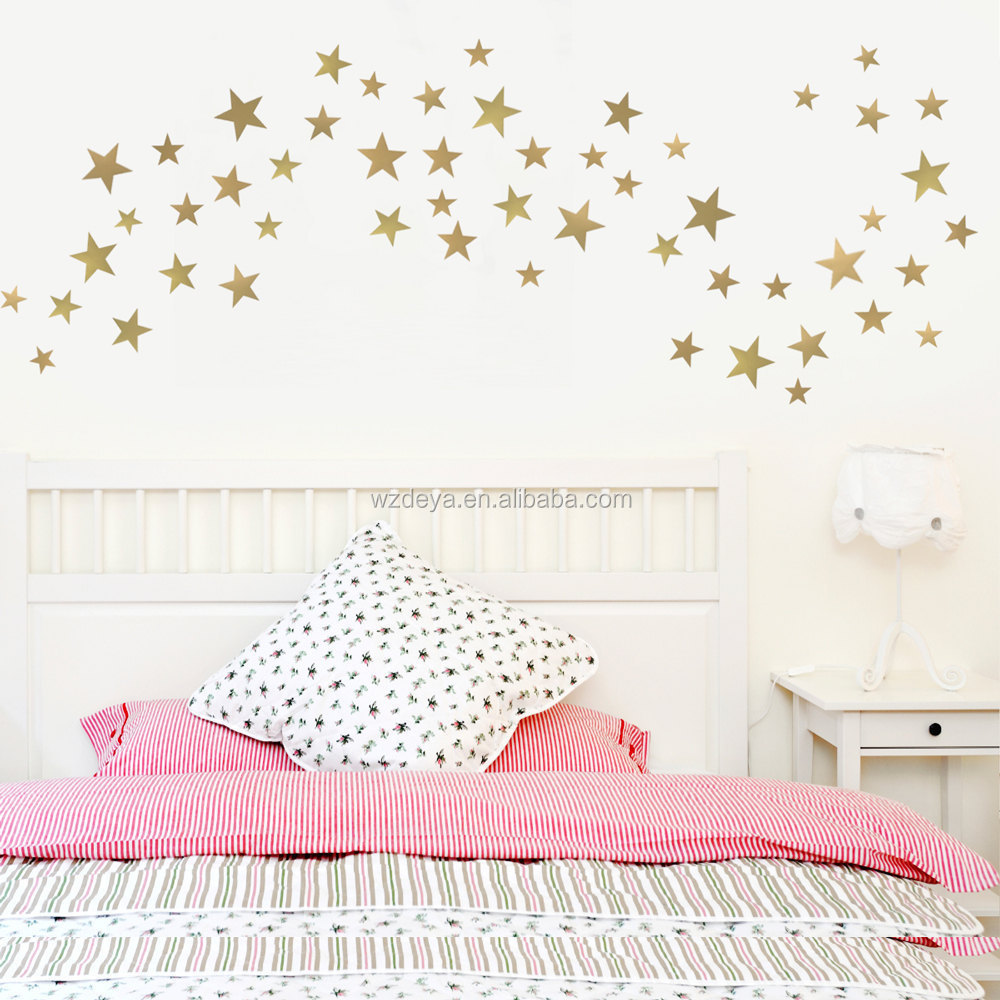 Vinyl Star Wall Decal Stickers for Home Wall Decor Night Sky Removable Graphic Transfers for Nursery or Kids Room (set of 125pcs