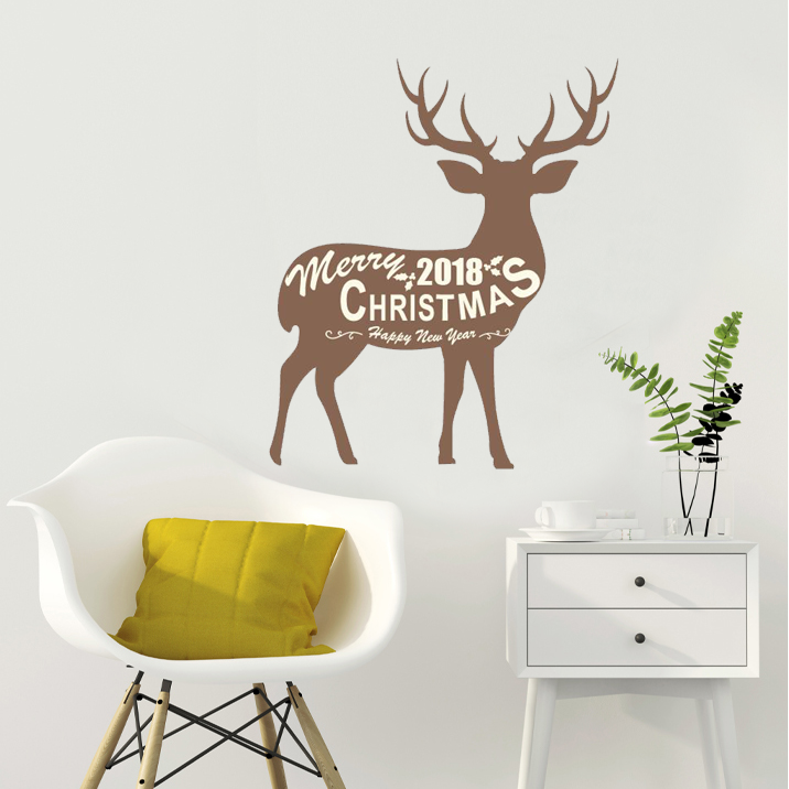 New Design removable happy new year wall vinyl sticker decal home decor