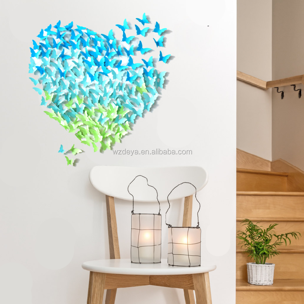 Custom Made decorative stickers personalized 3d Paper Butterfly Wall Sticker Home Decor