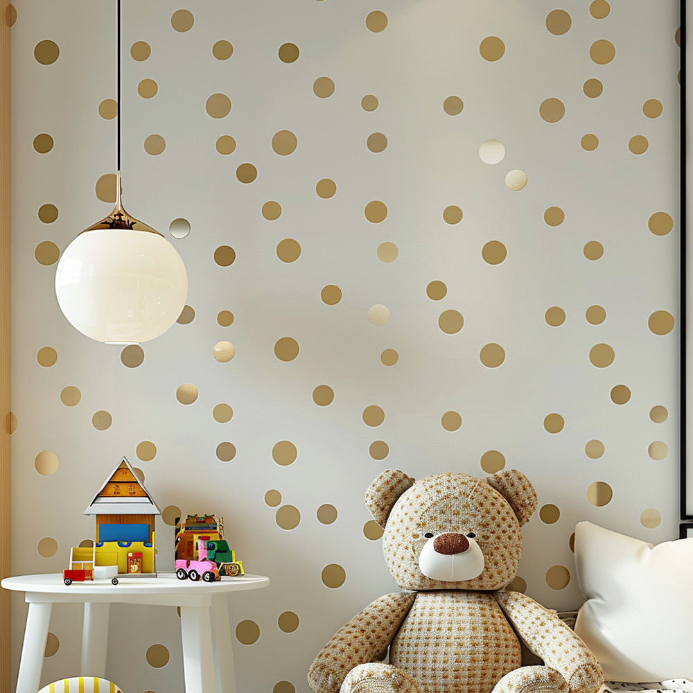 Small Orders of Wall Stickers Available in stock Nursery Large Metallic Vinyl Polka Dot Removable Wall Decals For Kids Rooms.