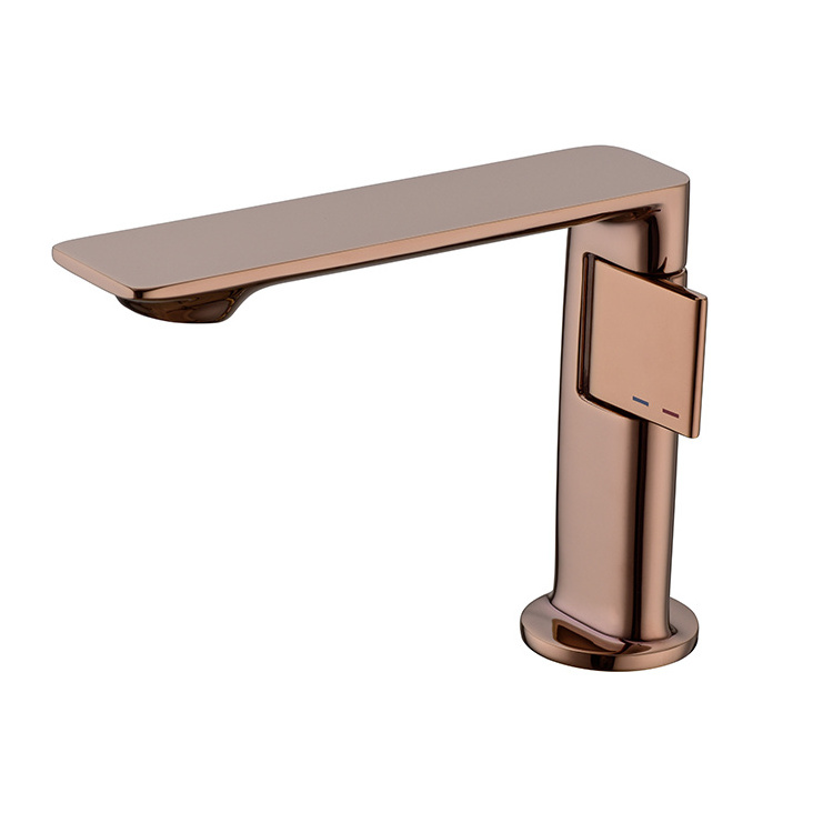 New Modern Brass cold hot Wash basin tap rose gold Bathroom Basin Sink Faucets