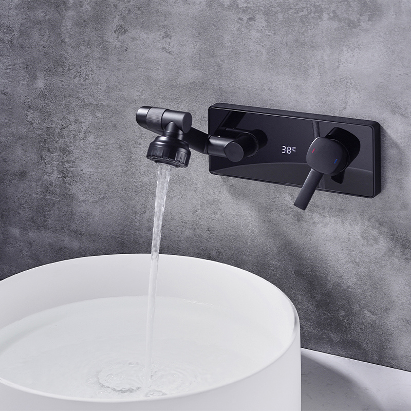 universal rotation wall mounted basin faucet basin sink faucet mixer taps aerator 2 In 1 black washbasin faucet