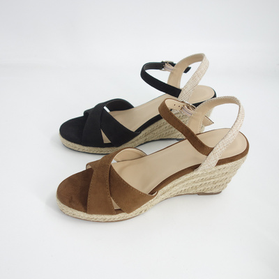 High Quality Design Wedges Woven Women Sandals Ladies High Heel Hemp Rope Wedge Shoes Sandals