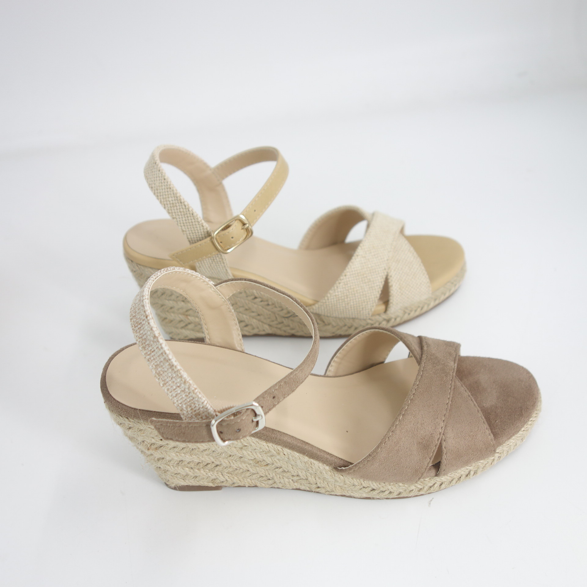 High Quality Design Wedges Woven Women Sandals Ladies High Heel Hemp Rope Wedge Shoes Sandals