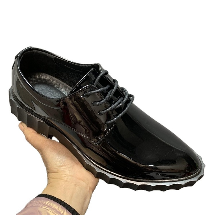 MD81418Used shoes factory wholesale leather dress shoes warm for men waterproof stock shoes