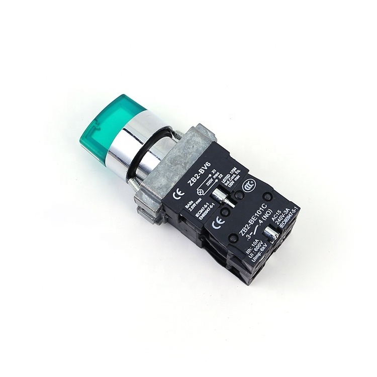 XB2-BK3365 22mm Latching 1NO1NC Handle Direct Selector Green Knob 3 Position Rotary Selector Push Button Switch