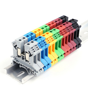 UK 2.5B Plastic Nylon PA66 V0 Electric Universal Installation Panel Mounted Feed Through Screw Cage Din Rail Terminal Block