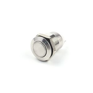 19mm Metal Push Button Switch IP65 Nickel Plated Brass Press Button Self Locking Normal Open High/Flat/Ball Rond Head Momentary