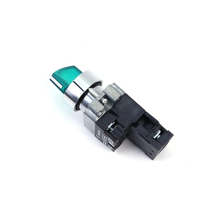 XB2-BK2365 1NO1NC Latching Green 2 Position Rotary Knob Handle Direct Selector Push Button Switches 22mm Led