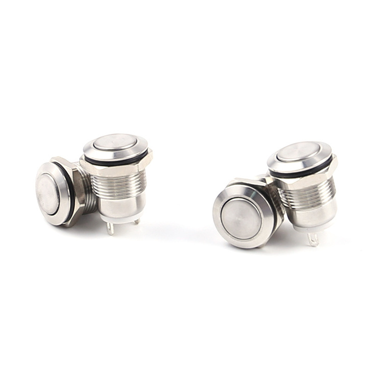 12mm 16mm 19mm 22mm Metal Push Button Switches Ultra Thin Micro Stroke 1A Stainless Steel Short Mini Press Lightly PC 12v 24v 3V