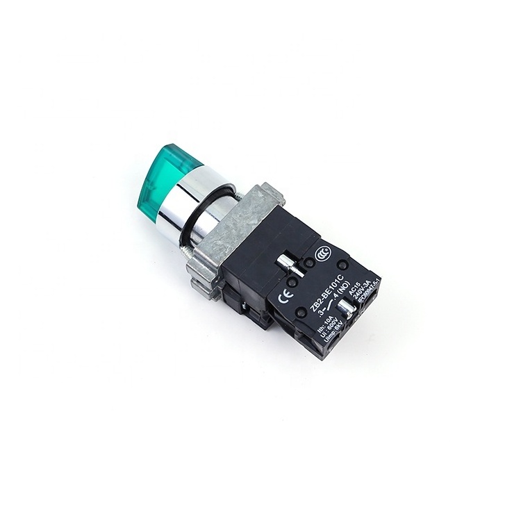 XB2-BK2365 1NO1NC Latching Green 2 Position Rotary Knob Handle Direct Selector Push Button Switches 22mm Led